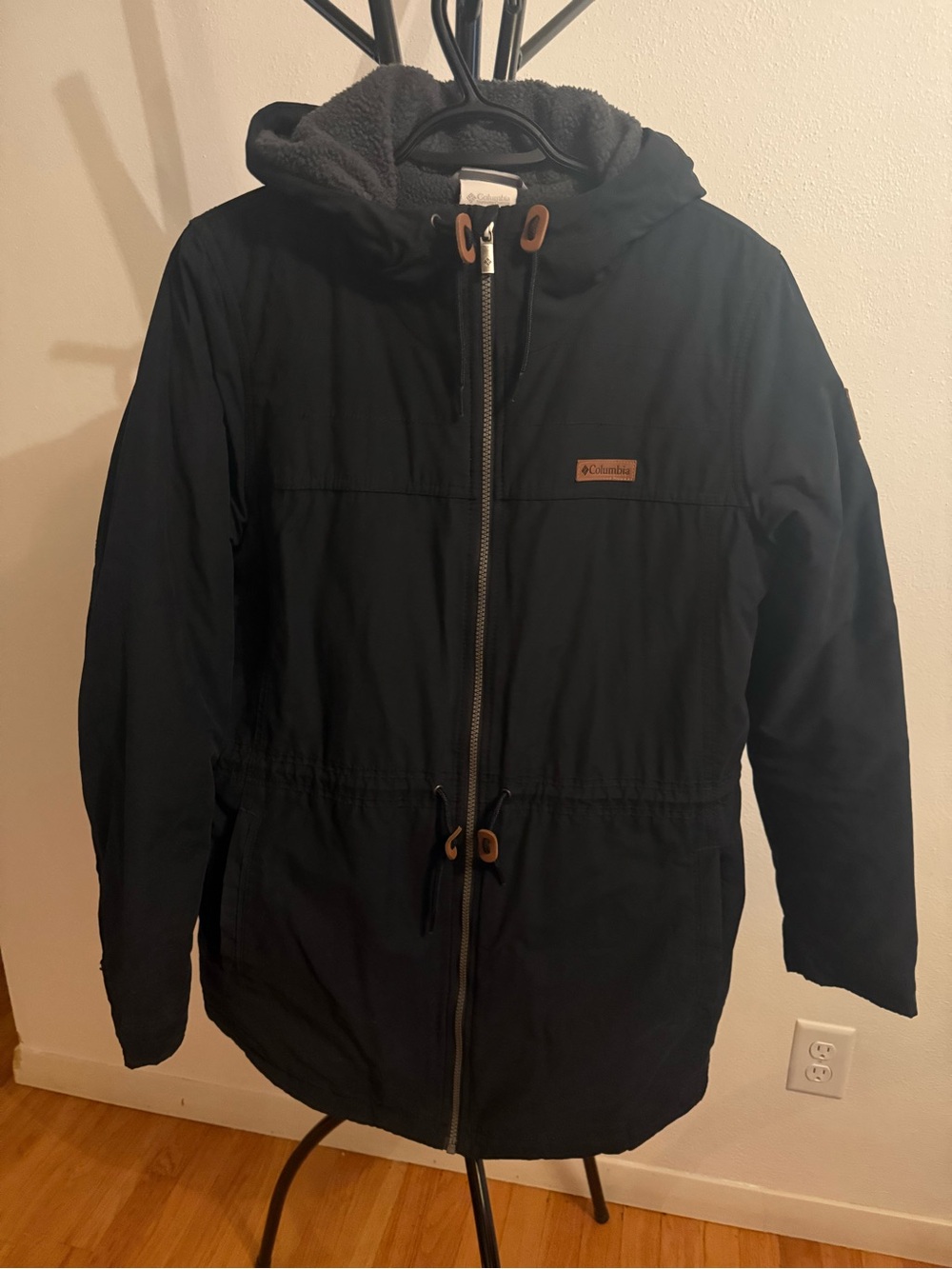 Women’s Columbia Black Hooded Field Jacket with Fleece Lining